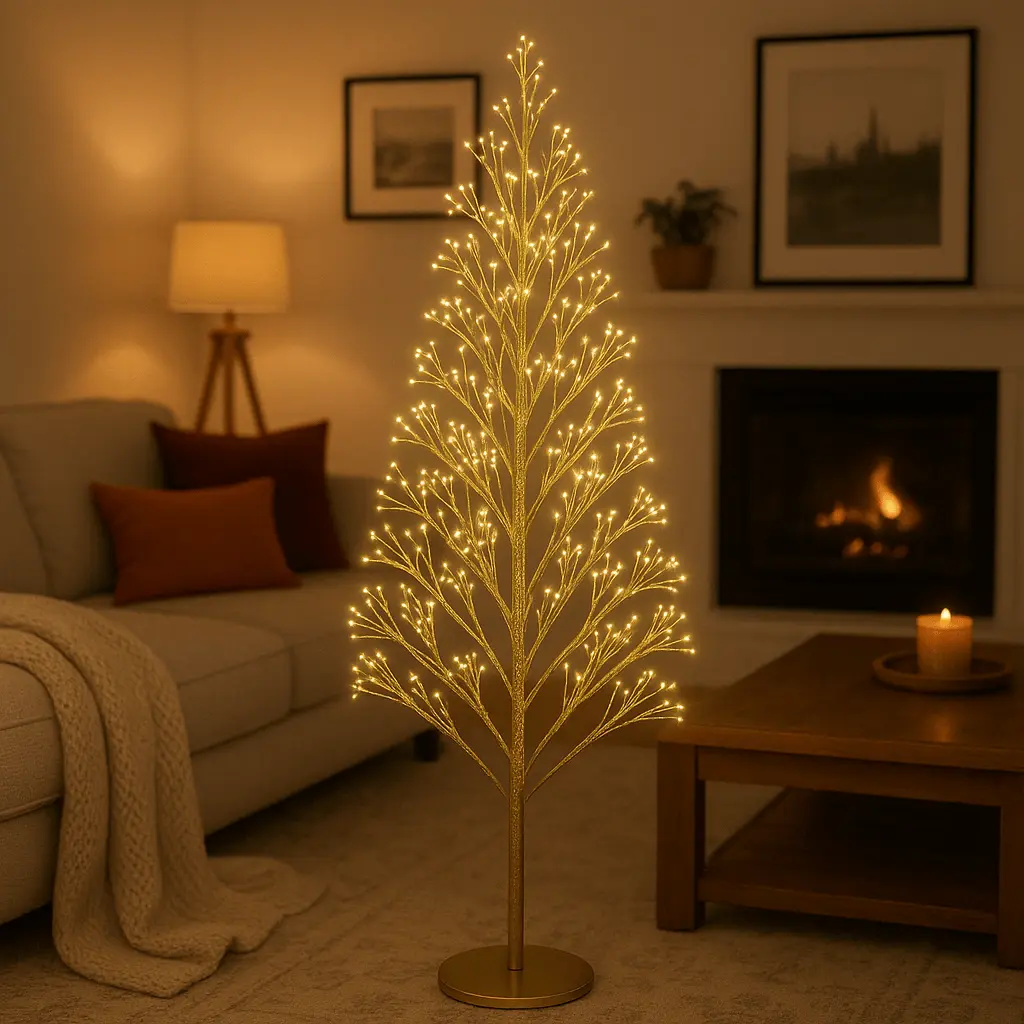 Árbol de Navidad LED Dorado (1m)