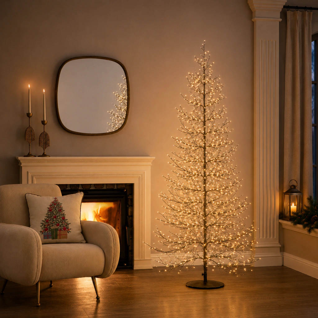 ARBOL DUBAI CON CONTROL REMOTO NEGRO - Envalar Mayorista
