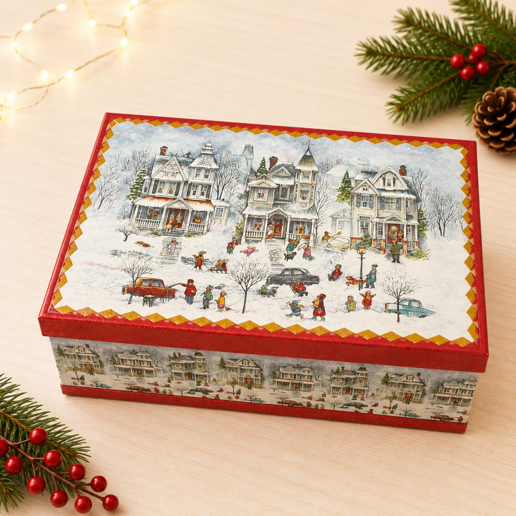 Set x 6 bolas caja decorada 8cm paisaje en internet