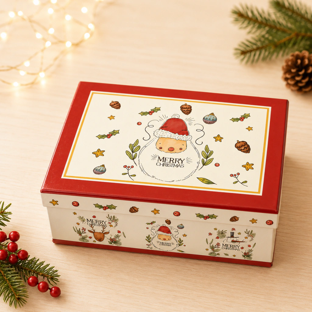 Set x 6 bolas caja decorada 8cm Santa y renos - comprar online