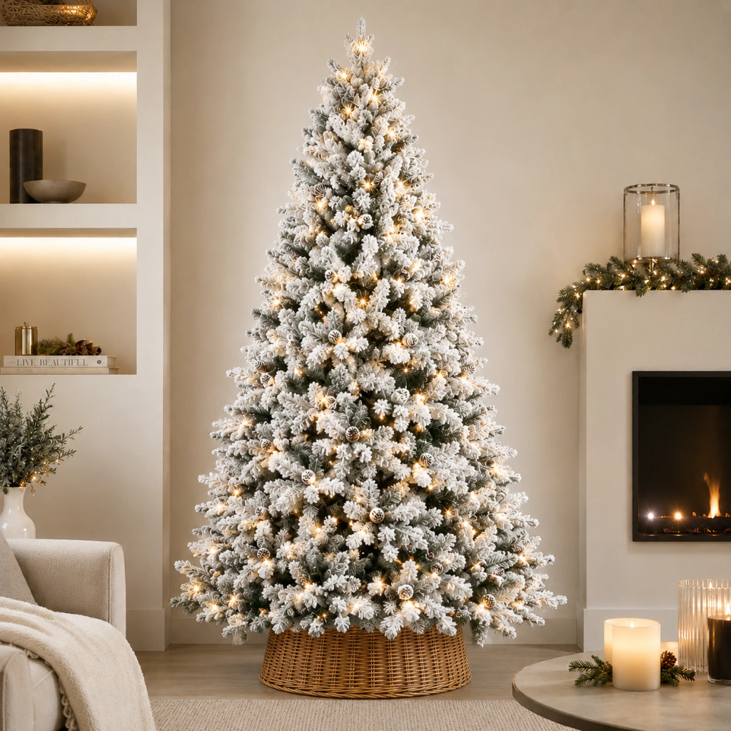 ARBOL NEVADO CON CONTROL REMOTO - Envalar Mayorista