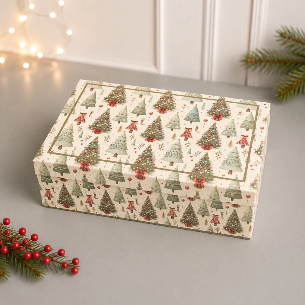 Set x 6 bolas caja decorada 8cm pinitos navideños en internet