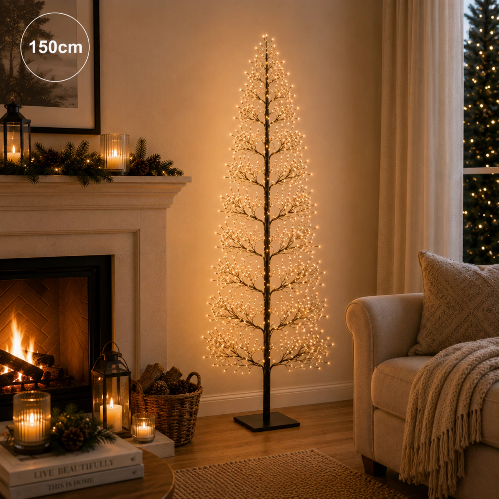 ARBOL PARIS NEGRO CON CONTROL REMOTO - Envalar Mayorista