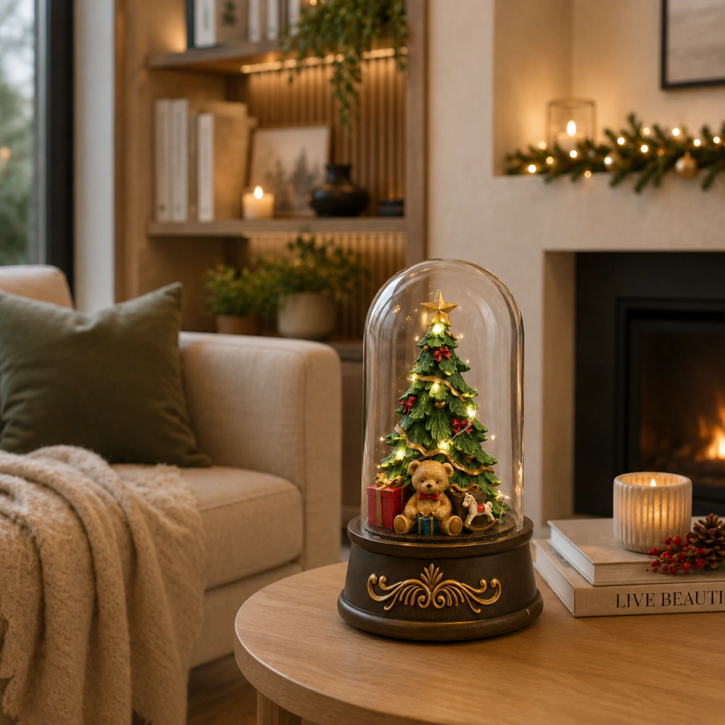 Capsula Arbol con luz con Osito y regalos - comprar online