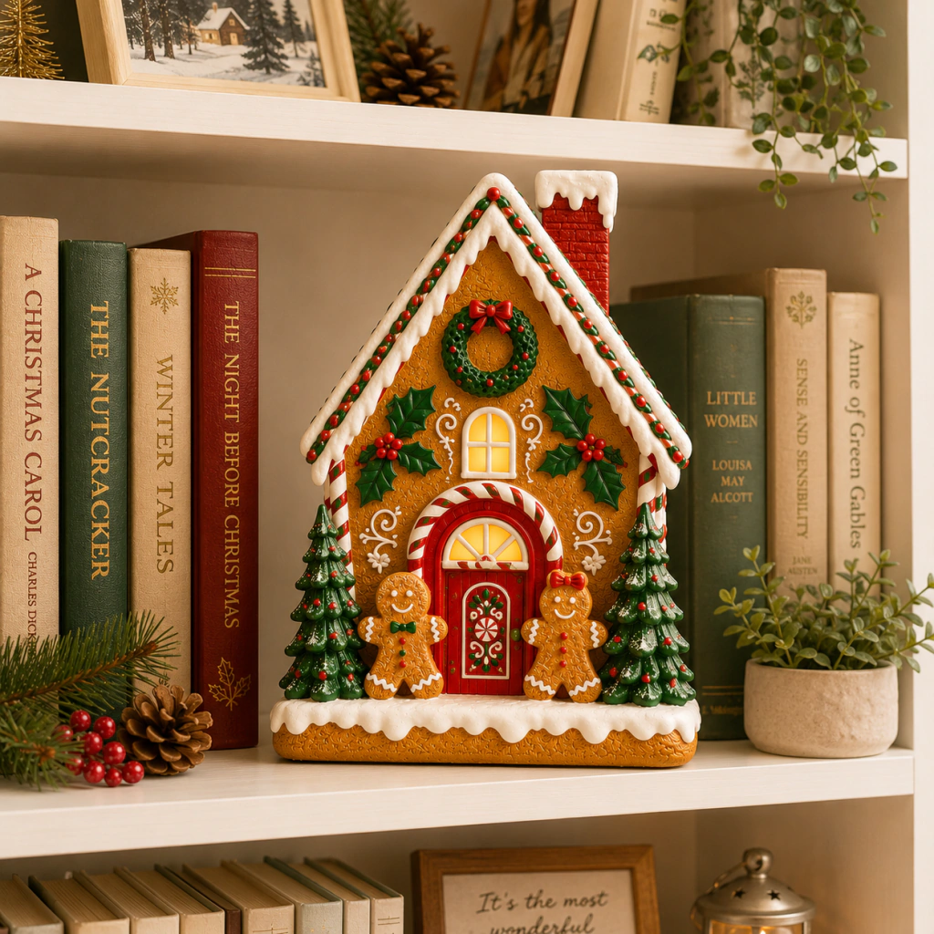 CASITA DE JENGIBRE CON GALLETITAS CON LUZ - comprar online